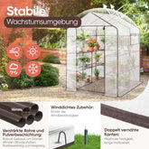 Sekey foil greenhouse 200x145x145 cm – balcony greenhouse with 10 shelves, stable & ideal for healthy plant growth